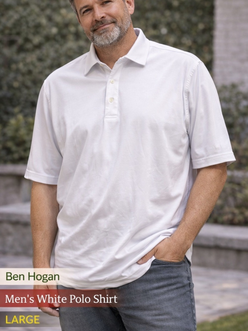 Ben hogan White Polo Shirt LARGE